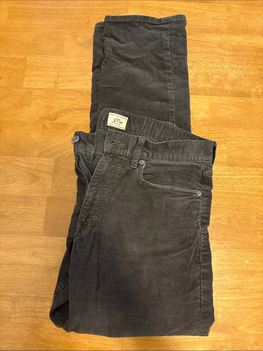 J. Crew Men’s Dark Charcoal Corduroy 770 Straight Jeans
